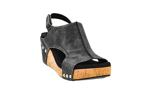 Image of Corkys Footwear Womens Carley Wedges, Featuring Corkys EVA Foam Cushioned Insoles, A 2.5 Inch Heel, Lightweight For All Day Wear, And Hook And Loop Closure