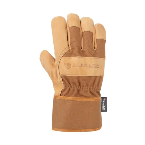 Carhartt Men's Insulated Duck Synthetic Leather Safety Cuff Glove, Brown, X-Large