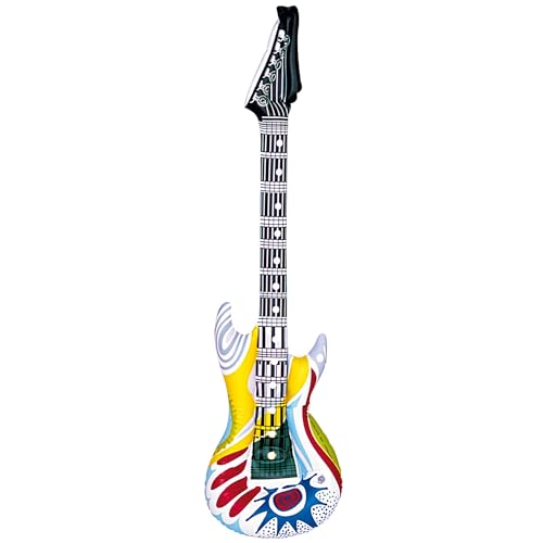 W WIDMANN MILANO Party Fashion - Guitarra insuflável, comprimento aprox. 105 cm, instrumento, guitarra de ar, festa temática, carnaval