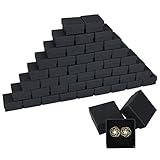 RILIHII 【50個セット】 指輪ケース ギフトボックス 正方形 5×5×3cm リング アクセサリー ジュエリー 収納 ラッピング 箱 無地 クラフト紙 スポンジ付き 黒 指輪 ギフト ボックス