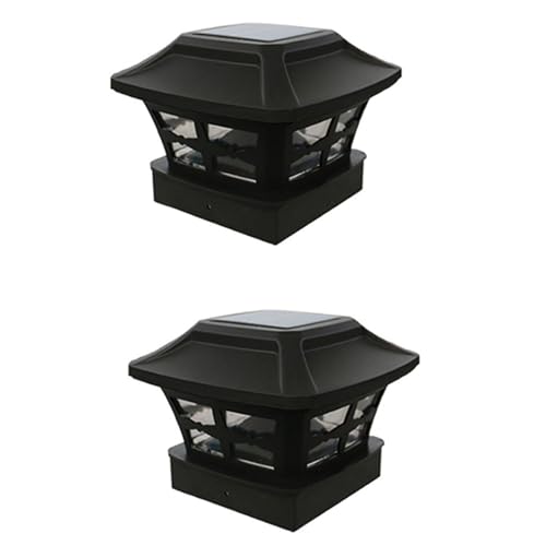 Capuchon de poteau solaire avec ampoule LED blanc chaud pour jardin et clôture
