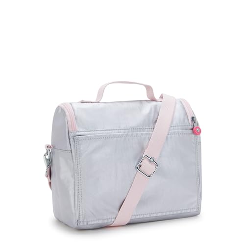 Kipling New Kichirou Metallic Lunch Bag Ice Silver Met
