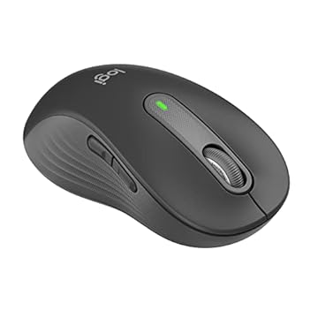 Mouse Sem Fio Logitech Signature M650 L Left para Canhotos com Design de Tamanho Padrão, Clique Silencioso, Botões Laterais Personalizáveis, Conexão USB e Bluetooth - Grafite
