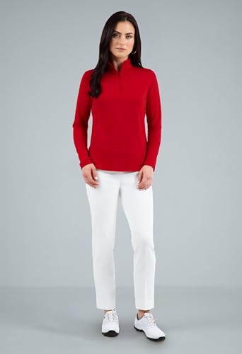 IBKUL Athleisure Wear Sun Protective UPF 50+ Icefil Cooling-Solid Long Sleeve Mock Neck Top-800003