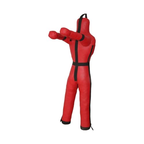 Zambuph Muñeco de Boxeo, maniquí de Lucha para Adultos, Herramienta Entrenamiento versátil, Saco MMA, Funda Boxeo sin Relleno, práctica Taekwondo y Karate para Hombres, Rojo, 170 centímetros