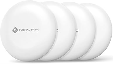 NOVOO Air Tag Schlüsselfinder Smart Tracker Kompatibel mit Apple Wo ist? APP(iOS) oder Google,Mein Gerät Finden”APP(Android) Bluetooth KeyFinder Austauschbarer Akku für Gepäck,Taschen,Koffer-4er Pack