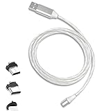 Magnetic Charging Cable Fast Charging,3 in 1 Light Up LED Magnetic Phone Charger Android USB C Cable...