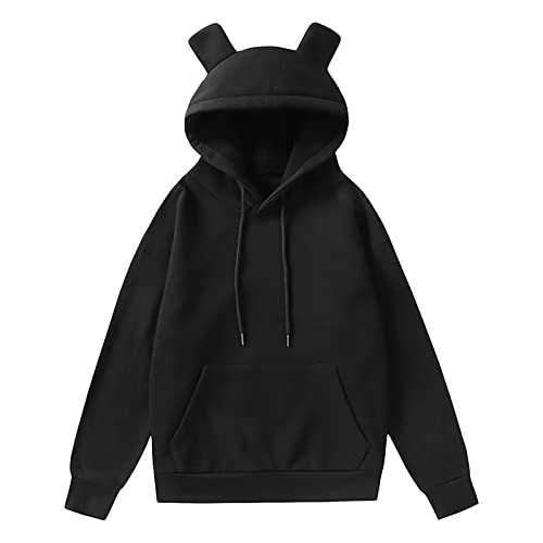 Sweat à capuche noir femme ample XXL idéal pour vos sorties décontractées