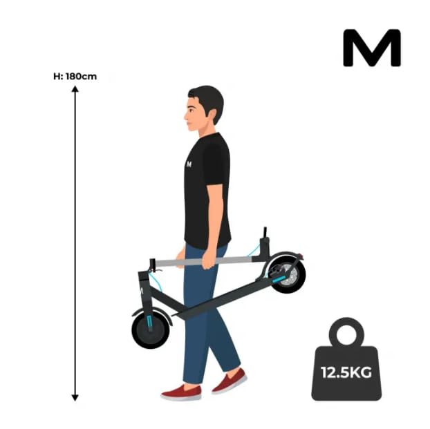 Trottinette Électrique Motus Scooty 8.5 – 25 km/h, 25 km Autonomie, Moteur 350W (700W Max), Roues 8.5", Frein à Disque Arrière, 100 kg Max, Pliable, LCD