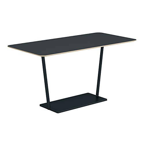 【メーカー配送・設置・組立】コクヨ ミーティングテーブル リージョン LT-RG189MHE6AF66 角形 T字脚 ミドルハイテーブル 幅180×奥行90×高さ90.4cm リノリウム天板 チャコール/脚ブラック