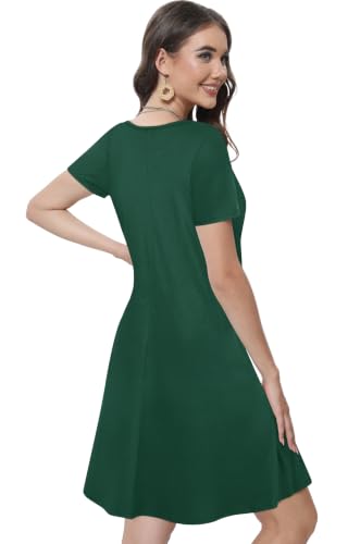 Image of Summer Dresses for Women Casual Tshirt Short Sleeve Floral Sundress Beach Cover Ups with Pockets 2026