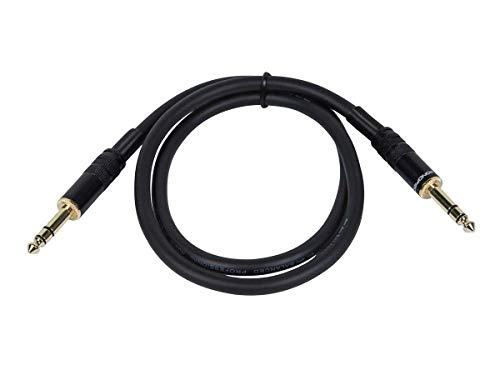Monoprice 1/4-Inch TRS Male to Male Cable - 10 Feet - Black, 16AWG, Gold Plated - Premier Series