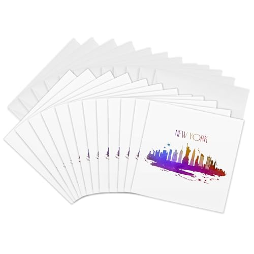 Cartes de vœux de New York 15,2 cm lot de 12 grand format pour vœux réussis