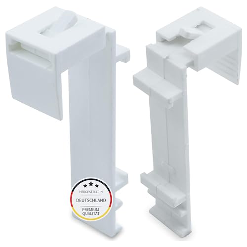 Brillant® Klemmträger für Klemmfix Rollo ohne Bohren Doppelrollo Bohrfreie Befestigung für Dreh- KippFenster 8 Stück Weiß, zum kleben oder Klemmen, geeignet für 35-36 mm Rollos, verstellbar 9-24mm