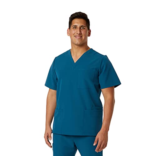 SPECTRUM UNIFORMS Wynd Men's Scrub Top Medical Uniform V-Neck Soft Fabric, Outfit Ideal for Men at Hospital Workspace, Medical Practice, and Professionals - Pack of 2