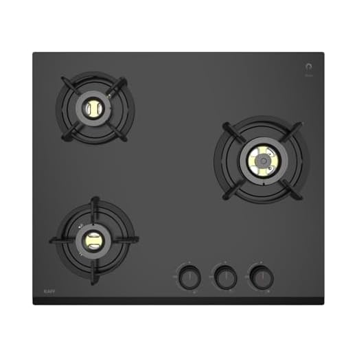 KAFF | ASHFORD Built-in Hob | 3 Burners Auto Electric Ignition 60 CM, Full Brass Burners with Flame Failure Device | 8 MM Thick Toughened Glass Black | ASF 603