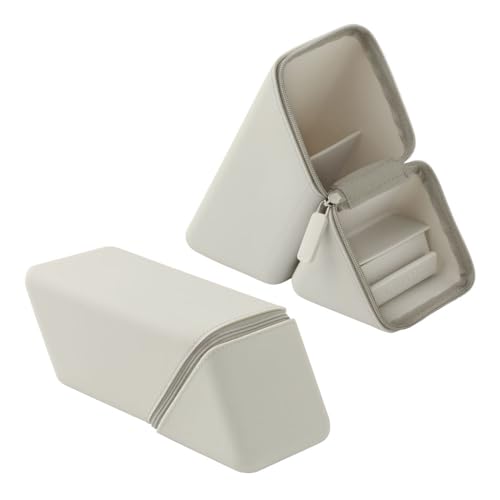 Image of Sonic Pen Case, Caxsta, Portable Pen Holder, Wide, with Drawer, Greige FD-2045-GR