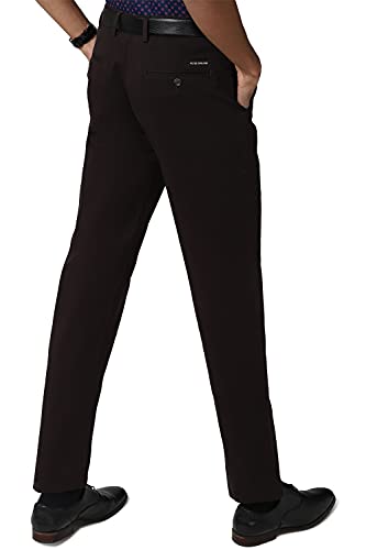 Image of Peter England Men's Mid Rise Slim Fit Formal Trousers