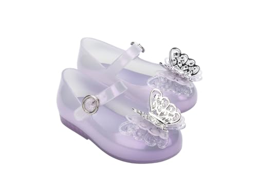 Melissa Mini Sweet Love Fly Ballet Flats for Babies, Pearly Lilac, 52