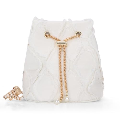 Image of GOKTOW Small Denim Bucket Bag for Women, Jean Purse Crossbody Bags Denim Tote Handbag