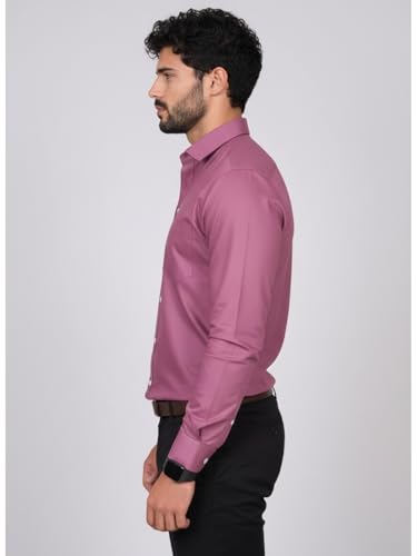 Image of Full Sleeve Black Formal Shirt for Men Cotton Regular Fit Casual - Pure Premium Branded Shirts for Men Formal Stylish Slim Plain Solid Man Wear as Office and Party