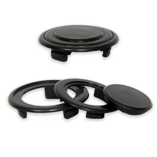 CESTOUALL Umbrella Hole Ring Plug Set, Table Hole Cover, Umbrella Table Ring, for Tempered Glass Outdoors Table (Pack of 2, Black)