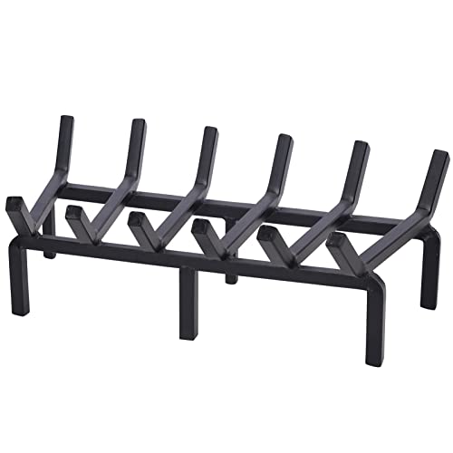 TwentyNext Grille de feu robuste en acier massif – Support à bûches en bois de 50,8 cm pour foyer intérieur, foyer extérieur et cheminée