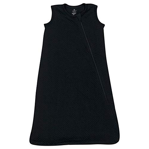 Image of HonestBaby Organic Cotton Matelasse Wearable Blanket, Black, Medium
