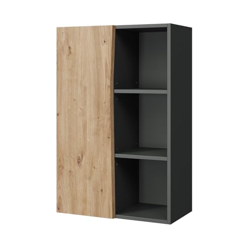 Vicco Meuble de Salle de Bain mi-Hauteur Willow, Artisan, 56x86cm avec 3 Compartiments Ouverts, adapté au Montage Mural et à différentes Tailles de Salle de...