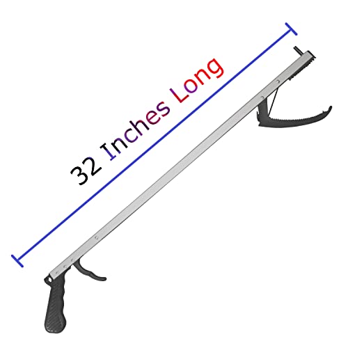 Rehabilitation Advantage Aluminum Reacher Grabber 32 Inches Long with Magnetic Tip, Pack of 2