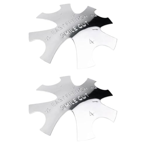 COLLBATH Sagoma per Tagliaunghie Nail Art 2 Pezzi in Acciaio Inox per Unghie Francesi Stencil Fai da Te per Manicure Professionale e Uso Domestico