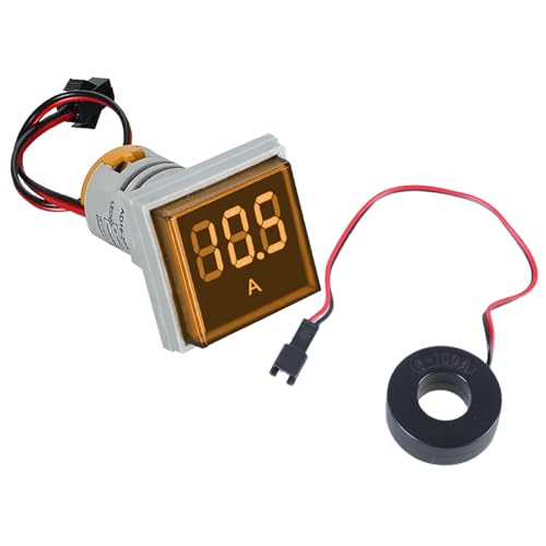 YIBOZI Medidor de corriente, 22 mm, cabeza cuadrada, LED, retroiluminada, medidor de corriente, 0-100 A, monitor de corriente AC100A, amperímetro