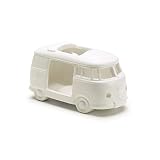 Volkswagen 5H9087798 Teelichthalter Kerze Teelicht, im T1 Bulli Design, Porzellan, weiß