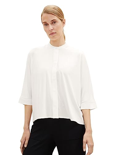 Blouse TOM TAILOR anti-froissement Whisper White 40 pour un look impeccable