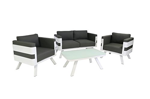 greemotion Alu Lounge-Set St. Tropez, 4-teilig, Gartenmöbel-Set aus Aluminium…
