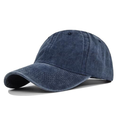 Image of Alexvyan Blue Plain Breathable Head Caps for Unisex with Adjustable Strap in Summer for Men & Women Sports Cap