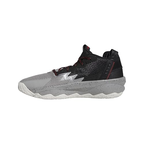 adidas Unisex Dame 8 Basketball Shoe, Grey/Red/Black, 9 US Men