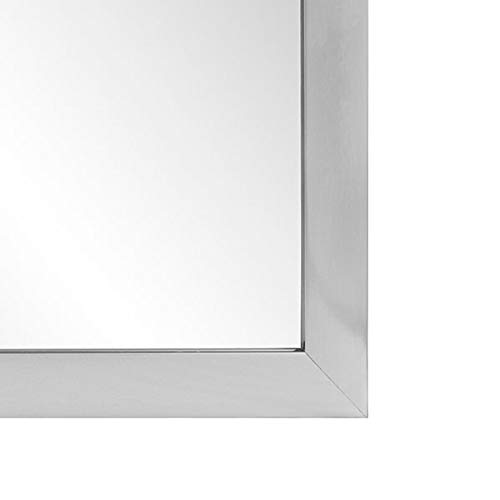Jensen FM2436CC3SNF 24 x 36 in. & 3 in. Flat Framed Wall Mirror Satin Nickel