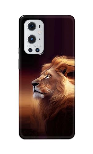Image of PRINTFIDAA Printed Hard Back Cover Case for OnePlus 9 Pro Back Cover (Danger Lion) -112