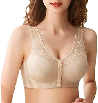 Front Buckle Bra Buttons Full Coverage Bras,Comfort Front Close Sport Bra,Beautiful Back Breathable Lace Bras