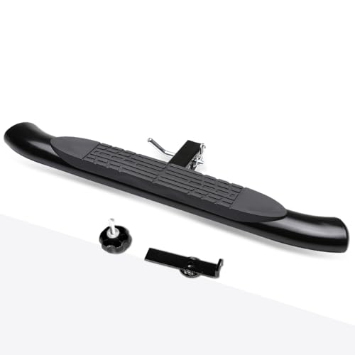 Fits 2' Receiver Universal 37' x 4' Black Steel Oval Curved Hitch Step Rear Bumper Guard for Trailer Pickup Truck