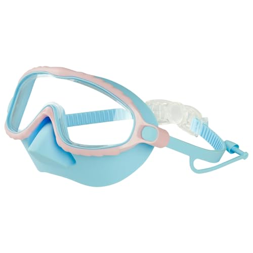Gafas de natación para niños con protección nasal, 16 x 7 x 3 cm, silicona ABS antivaho, alta definición, máscara de natación con protección para ojos y nariz, para niños de 4 a 15 años