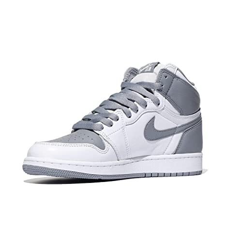 Jordan Boy's Air 1 Retro High OG (Big Kid) Stealth/White 4.5 Big Kid M