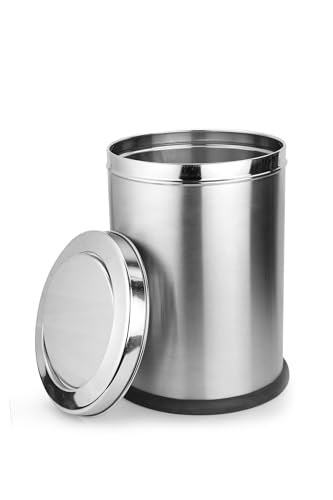 Image of OPR Stainless Steel Swing Dust Bin with Lid| Garbage Bin, Trash Can for Home, Kitchen, Washroom, Bathroom and Offices (14 X 28 in. - 80 Ltr)