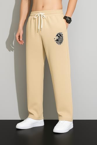 Image of Samfor Track Pant for Men | Loose Fit Super Stretchable Track Pant for Man with Bold Lion Design | Stylish Lower for Men