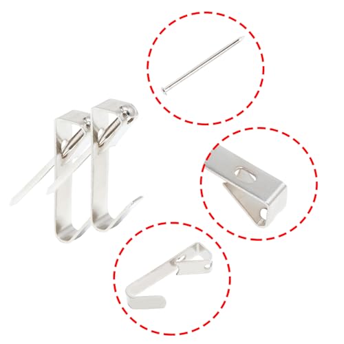 Image of 30 Pack 100LB Heavy Duty Picture Hangers with Nails，Frame Hooks Picture Hangers，Wooden Wall Painting Hangers Hooks and Nails for Mirror, Photo,Clock（Silver）