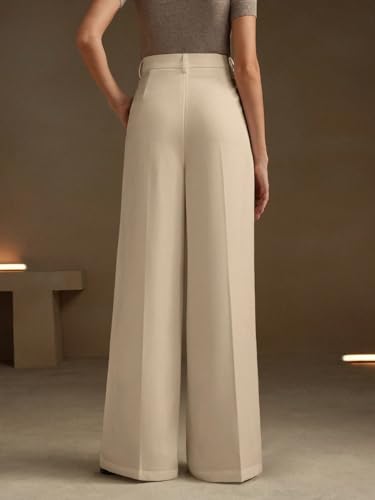 Image of KOTTY Women's Solid|Button|Wide Leg Style|High Rise|Office wear Pant