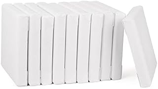 ewtshop® Mini Canvas with Stretcher Frame, 100% Cotton, Pack of 10, 10 x 10 cm, Canvas, Art Canvas, Canvas Board, White