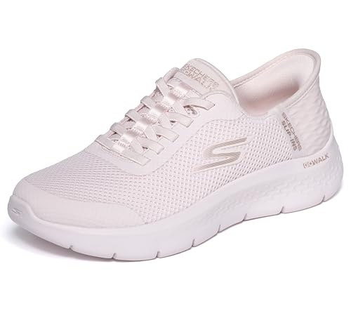 Tênis Skechers de Caminhada Go Walk Flex Slip Ins Feminino Rosa Claro