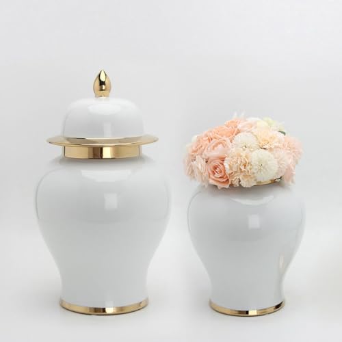 Vase en céramique blanc moderne SHINEOFI petit modèle pour composition florale